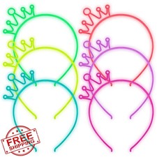 ZIRICHER Glow Crown Headband Girls Luminous Party Hair Band