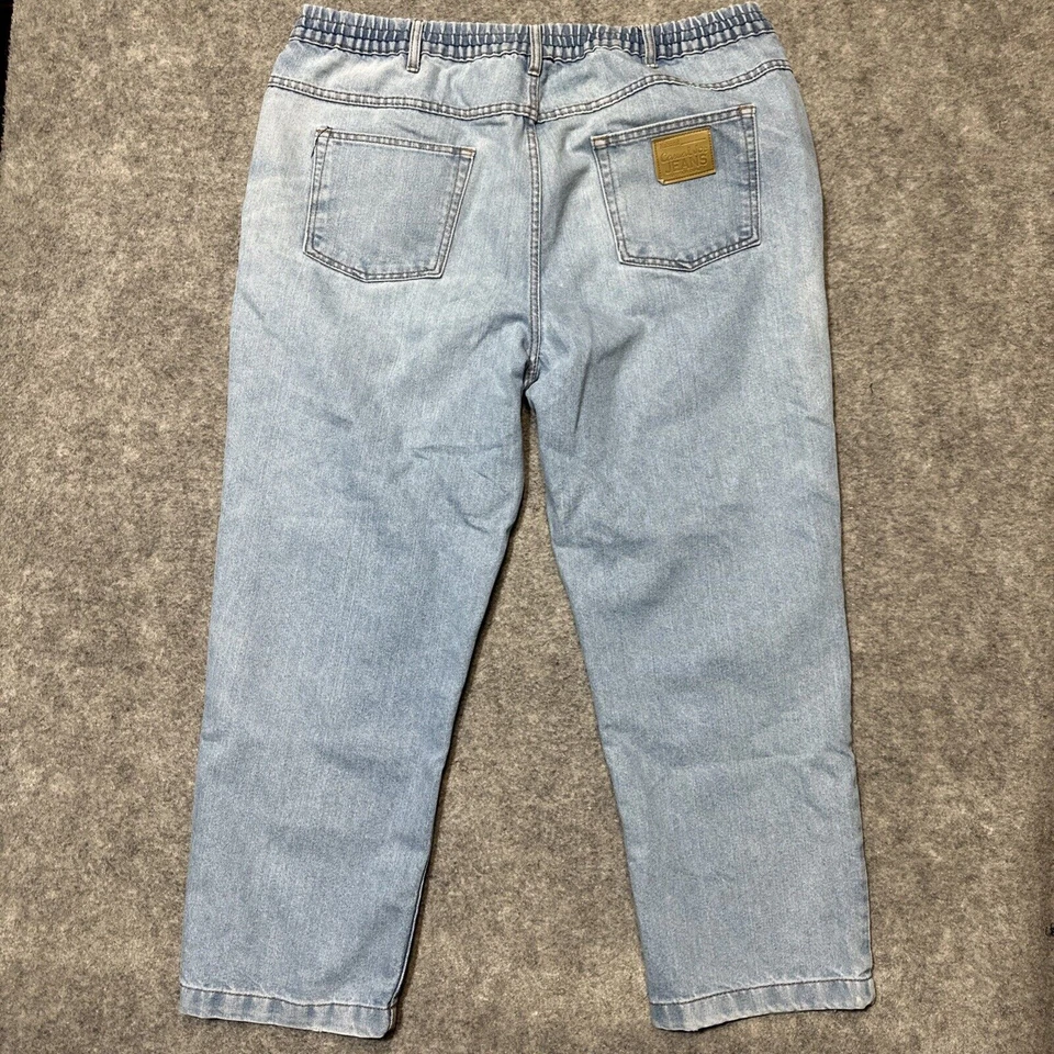 Pantalones de mezclilla informales vintage Haband Joe para hombre 42M calce relajado cintura elástica azul claro Foto 2 de 4