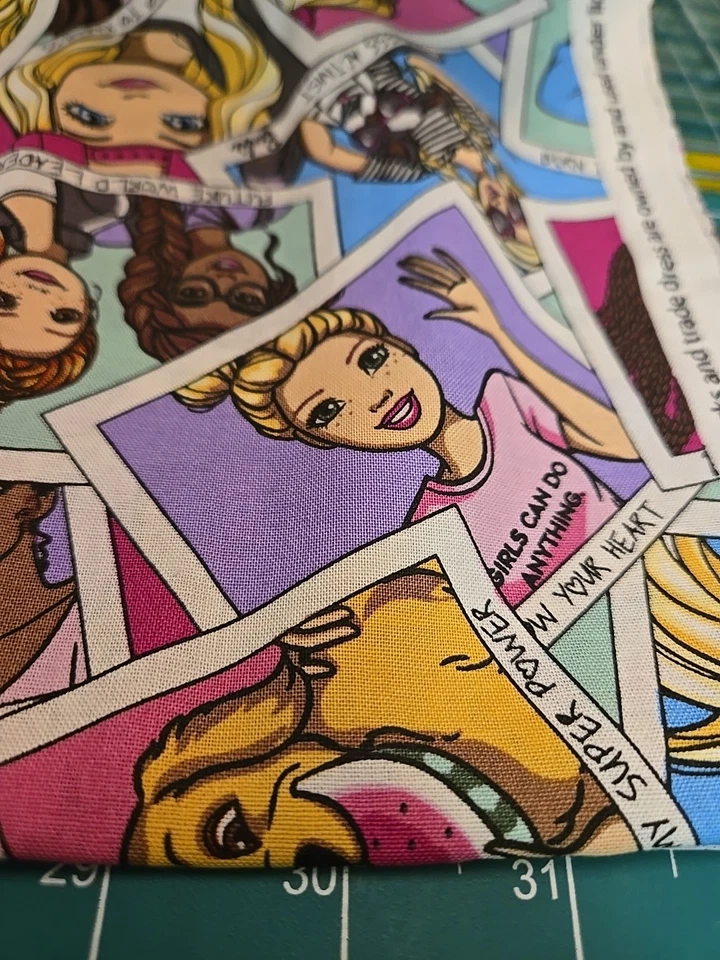 Riley Blake Barbie Mattel Fabric By The 1/2 Yard I Can Be Craft Quilt New Cotton - Image 2 of 4