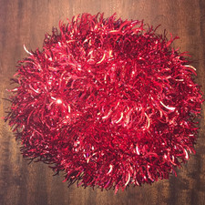 13' RED CHRISTMAS TINSEL GLITTER GARLAND TWISTED SPARKLY FLUFFY