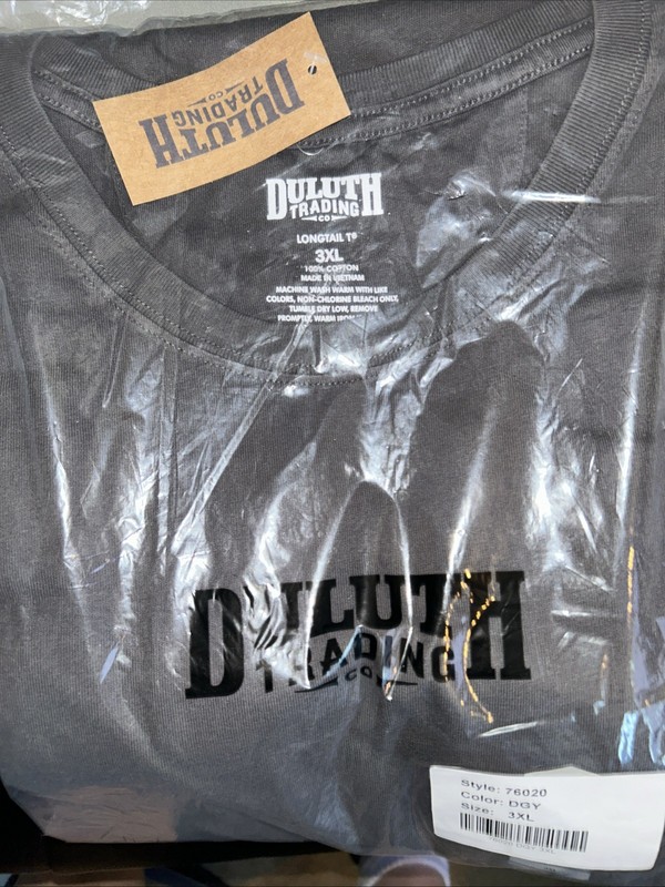 Duluth Trading Co T-Shirt Mens XXXL New Sealed With Tags Grey