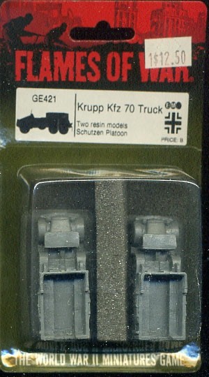 KRUPP Kfz 70 Truck 15mm WWII German Flames of War GE421 DAK Russia Hungarian