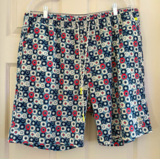 Psycho Bunny Men's XXL Swim Shorts Geometric Bunny Logo Drawstring