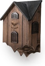 Bat House for Outdoors   Large Double Chamber Wooden Bat Box, Weather-Resistant