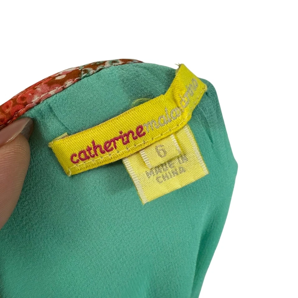 Maxi Falda Envolvente Catherine Malandrino Seda Patchwork Floral Pájaro Bohemio Mujeres 6 Foto 2 de 4