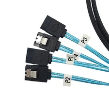 Internal HDD Mini SAS Cable SFF-8643 To 4 SATA Connect to Hard Drive 1M