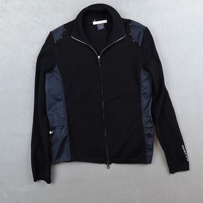 PAUL & SHARK YACHTING Jacket St Tropex Black Full Zip Size Small Knit Zip