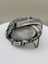 Nebraska Cornhuskers 1984 Football Pewter Belt Buckle NCAA Limited Siskiyou Vtg