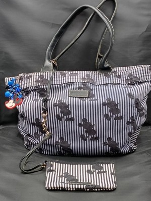 Dooney & Bourke Mickey Stripes Disney Parks Gwenny Purse w/ Coin Keychain *Read*