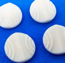 6 18mm Vintage 1930s white Buttons, Unused Art Deco glass buttons, haberdashery
