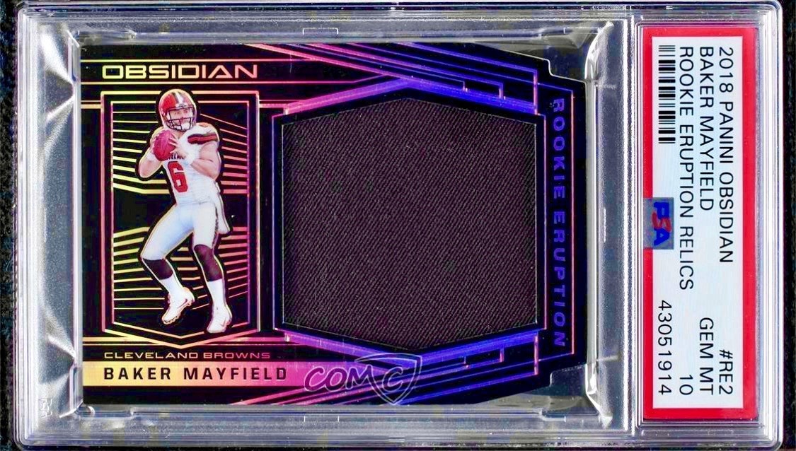 Baker Mayfield Panini Obsidian Rookie Eruption Relics #RE2 Base