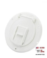 RV Trailer Camper Electric Power Cord Cable Hatch Round Fits 2-3/4 white