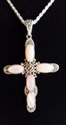 Sterling 925 Marcasite, Mother of Pearl Cross and 24’ Sterling Silver Rope Chain — photo 2