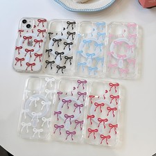 Clear Bow Mobile Phone Case Cover Shell for iPhone 13 14 15 16 17 Pro Max Air AU