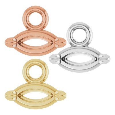 10K 14K 18K Gold, Platinum & Silver 5x2.5 mm Marquise 2-Prong Claw Dangle