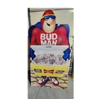 Vintage 1990s Bud Man Budweiser Beer Cardboard Cutout Standee Sign Cooler 68x34