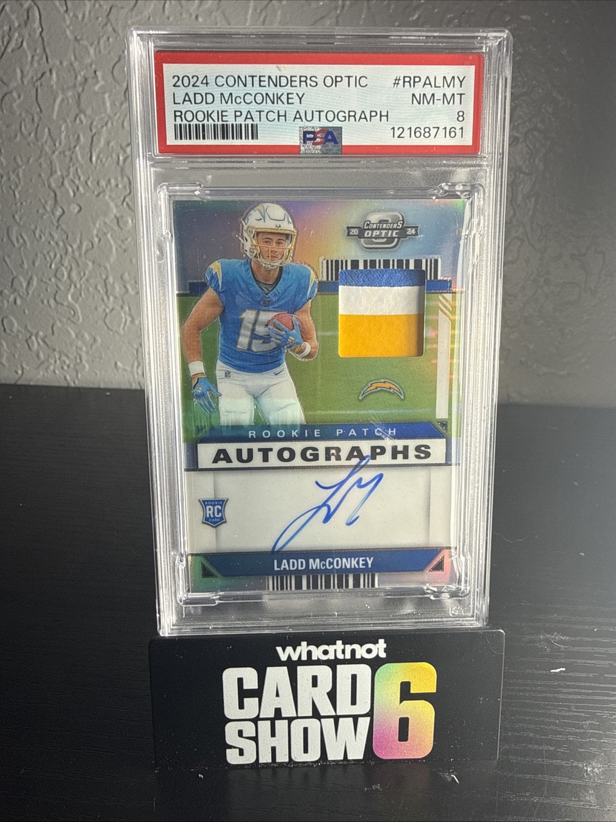 2024 Panini Contenders Optic RPA Ladd McConkey /75 Holo Silver 3 color Chargers