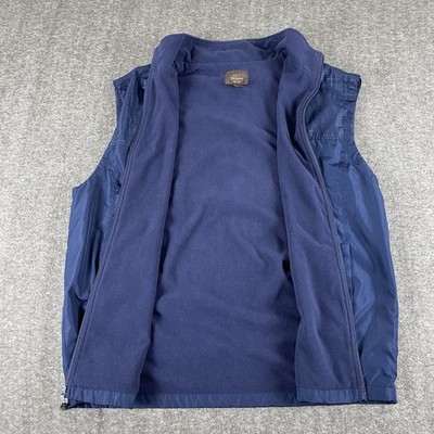 Veste De Golf Homme Tasso Elba Bleu Détails Marron, Zippée, Isolante Taille L