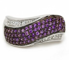 2CT Amethyst  White Topaz 925 Sterling Silver Ring Jewelry Sz 6,7,8 ZB8