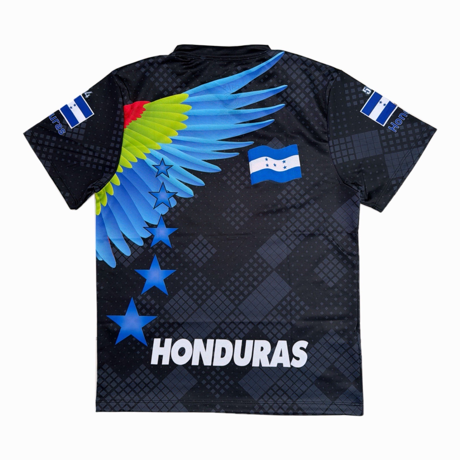 Honduras Guacamaya black soccer jersey unisex