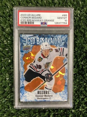 Connor Bedard 2023-24 UD Allure Iced Breakaway Orange /399 PSA 10 (RC) #IB5