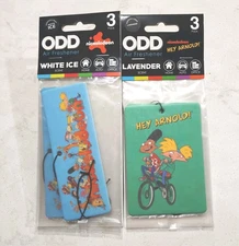 Odd Air Freshener Nickelodeon 2 Packs Of 3 Hey Arnold Lavender & White Ice NEW