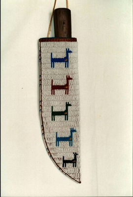 #ad Native American Sioux Handmade Knife Sheath Indian Beaded Knife Cover $69.00