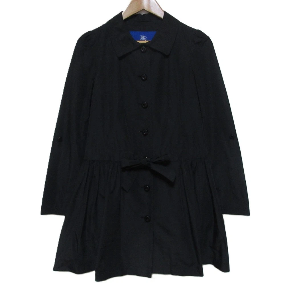 Cappotto Burberry Blue Label manica lunga arrotolabile pezzo nero 36 donna