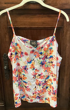 Spaghetti donna taglia XL floreale spalline cami bottoni coperti babydoll colorato