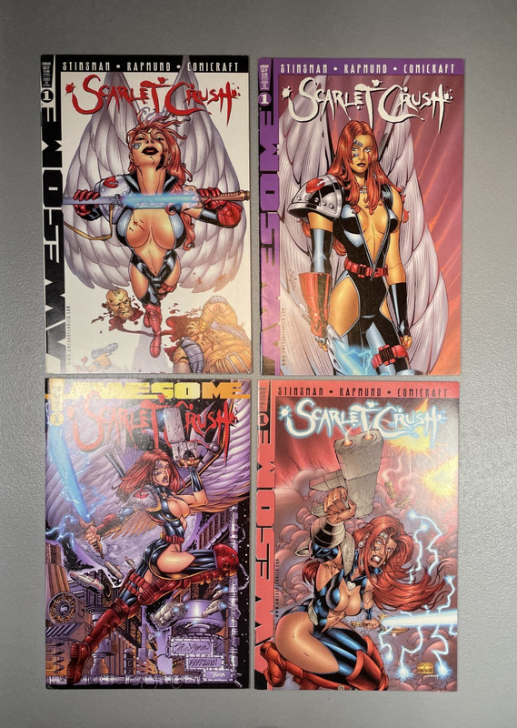 Scarlet Crush #1, 4 Variants, Comic Lot, Awesome Entertainment, Stinsman Rapmund