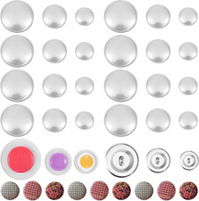 60Pcs DIY Fabric Cloth Cover Buttons, Cover Buttons with Wire Backs Aluminum But