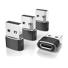 4 Pack USB-A Male to USB-C Female Adapter Charger Connector for iPhone 17