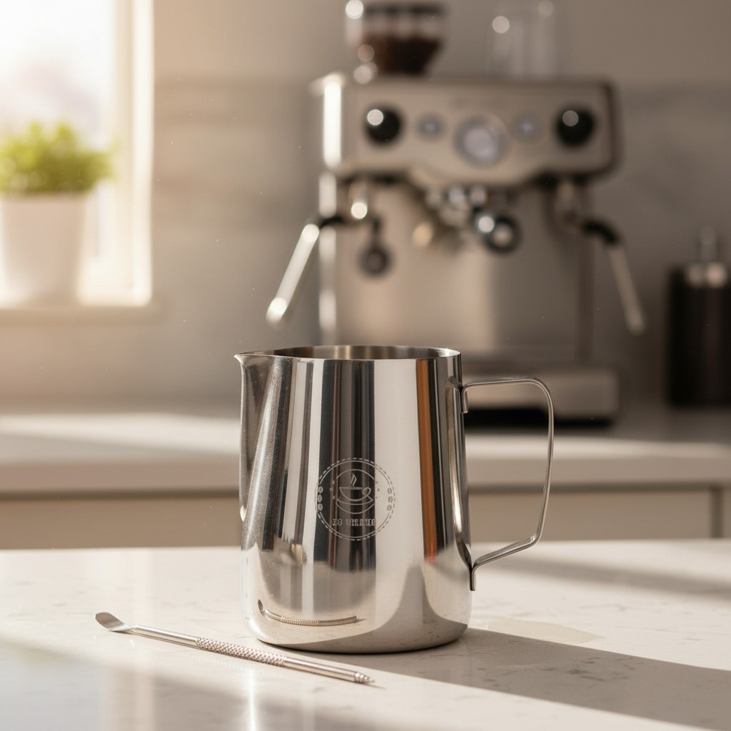20oz Espresso Frothing Pitcher with Latte Art Pen &ndash; Perfect for Home Baristas