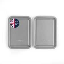 Image of Salter Essentials 2-Piece Oven Tray Set – Non-Stick, UK Made, 5 Yr Guarantee