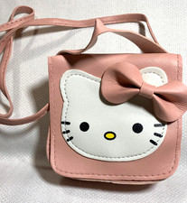 Hello Kitty Faux Leather Crossbody Purse for Girls Pink dusty rose