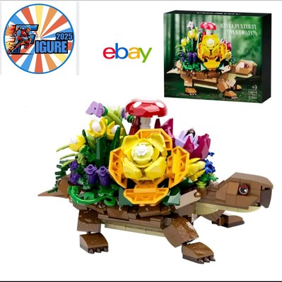 LEGO STIL FIGUREN SCHILDKRÖTE BLUMENTOPF DEKOR HAUS GESCHENKIDEE ERWACHSENE UND KINDER  