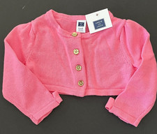 NWT Janie and Jack 6 12 M Pink Crop Cardigan Sweater Enchanted Valley