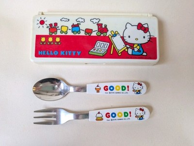Vintage 1976 Hello Kitty Sanrio Kunststoff Besteckkasten - selten sammeln