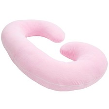 Shaped Pregnancy Pillow Cover, Breathable Velour Maternity Pillow Case with Z...
