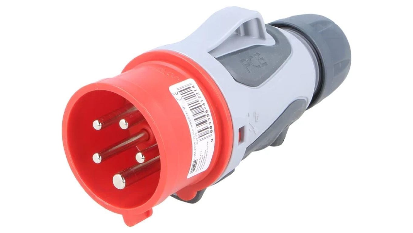 AC Power Connector 3 Phase Plug 16A 400VAC IP44 70153-6TT