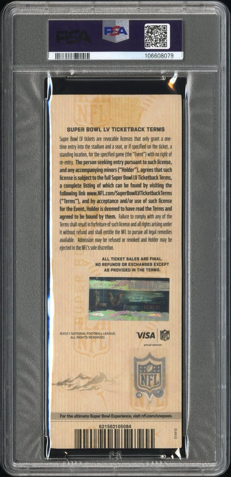Super Bowl LV 2021 - TB-31, KC-9 - MVP-TOM BRADY: boleto rojo PSA como nuevo 9 Foto 3 de 3