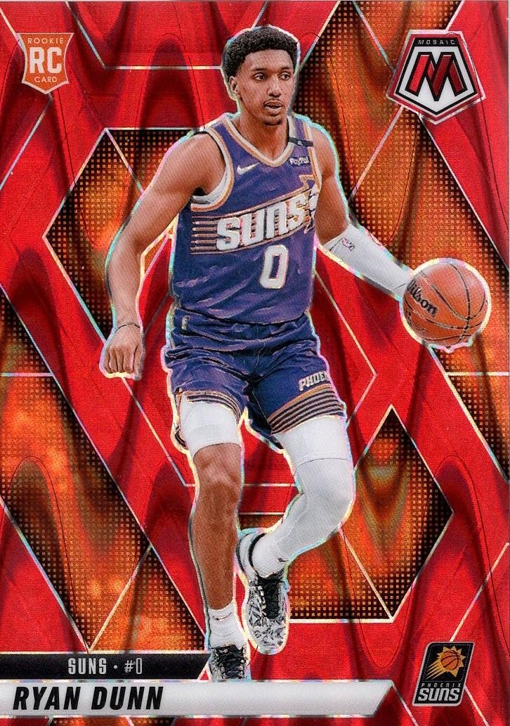 2024-25 Panini Mosaic #233 Ryan Dunn Rookie #/299 Red Seismic Mosaic Suns