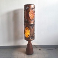 Vintage Brutalist Floor Lamp 1970 Accolay Ceramic Resin & Copper 70S 1970S