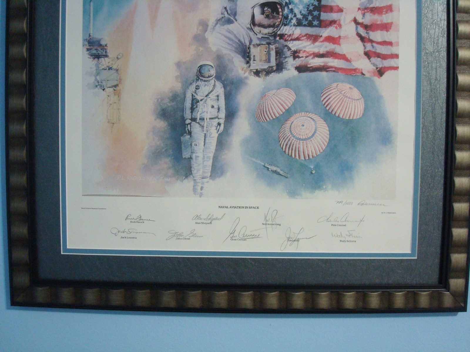 NEIL ARMSTRONG JOHN GLENN and 7 Astronauts Signed Space Lithograph 749 with COA eBay