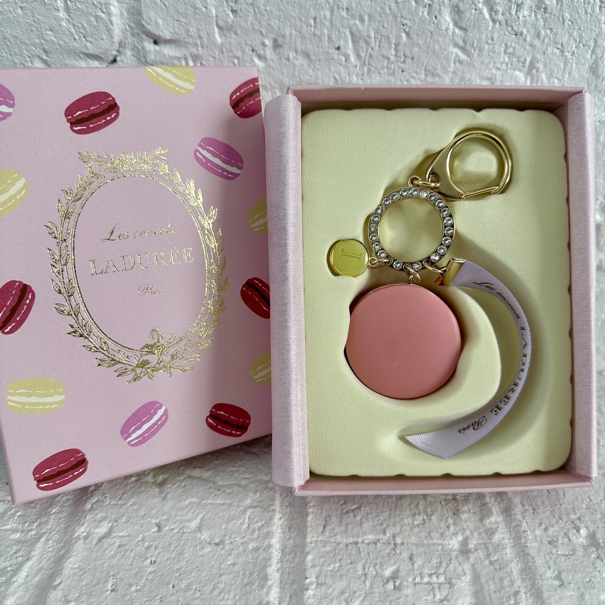 NIB Authentic Laduree Paris Keychain Ring Macaron Bag Charm | eBay