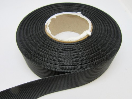 3mm 6mm 10mm 16mm 22mm 38mm 50mm BLACK Grosgrain Ribbon Double Sided Ribbed Tape - Picture 7 of 10