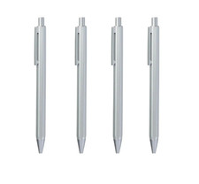 4pc Set Muji discontinued Hexagonal aluminum Ballpoint Pen Knock type Body