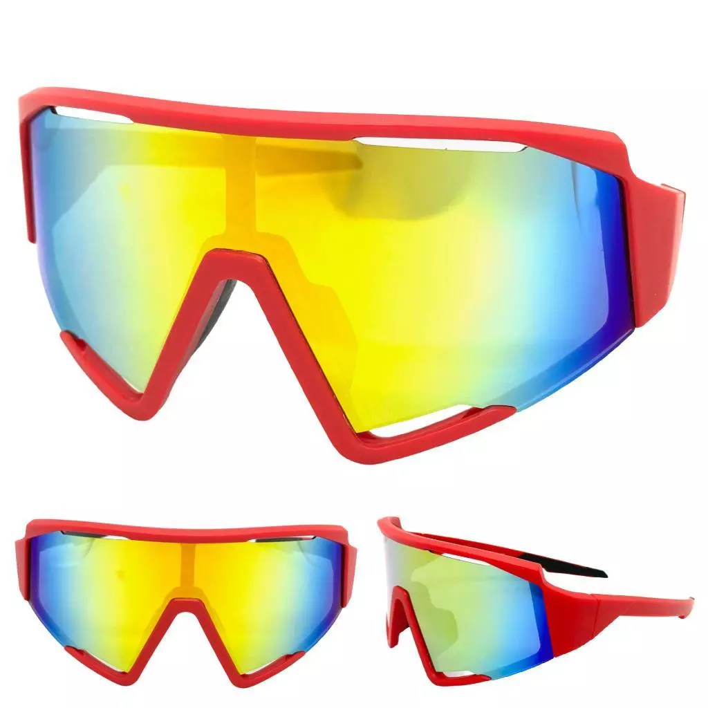 OVERSIZED Retro SPORTY WRAP AROUND Ski Shield SUN GLASSES Large