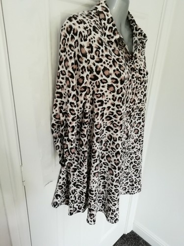 ROMAN Size 10 Beige Black Brown Animal Print Shirt Tunic Blouse Top NEW RRP £30 - Picture 5 of 12