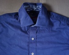 Robert Graham Shirt Mens Small Flip Cuff Tailored Fit Subtle Paisley Pattern